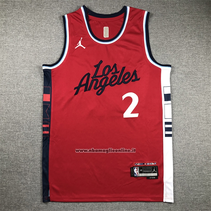 Maglia Los Angeles Clippers Kawhi Leonard #2 Statement 2024-25 Rosso